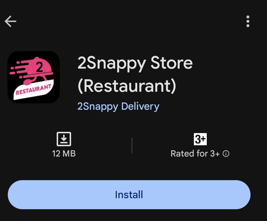 Screenshot of 2Snappy store restaurant from play store