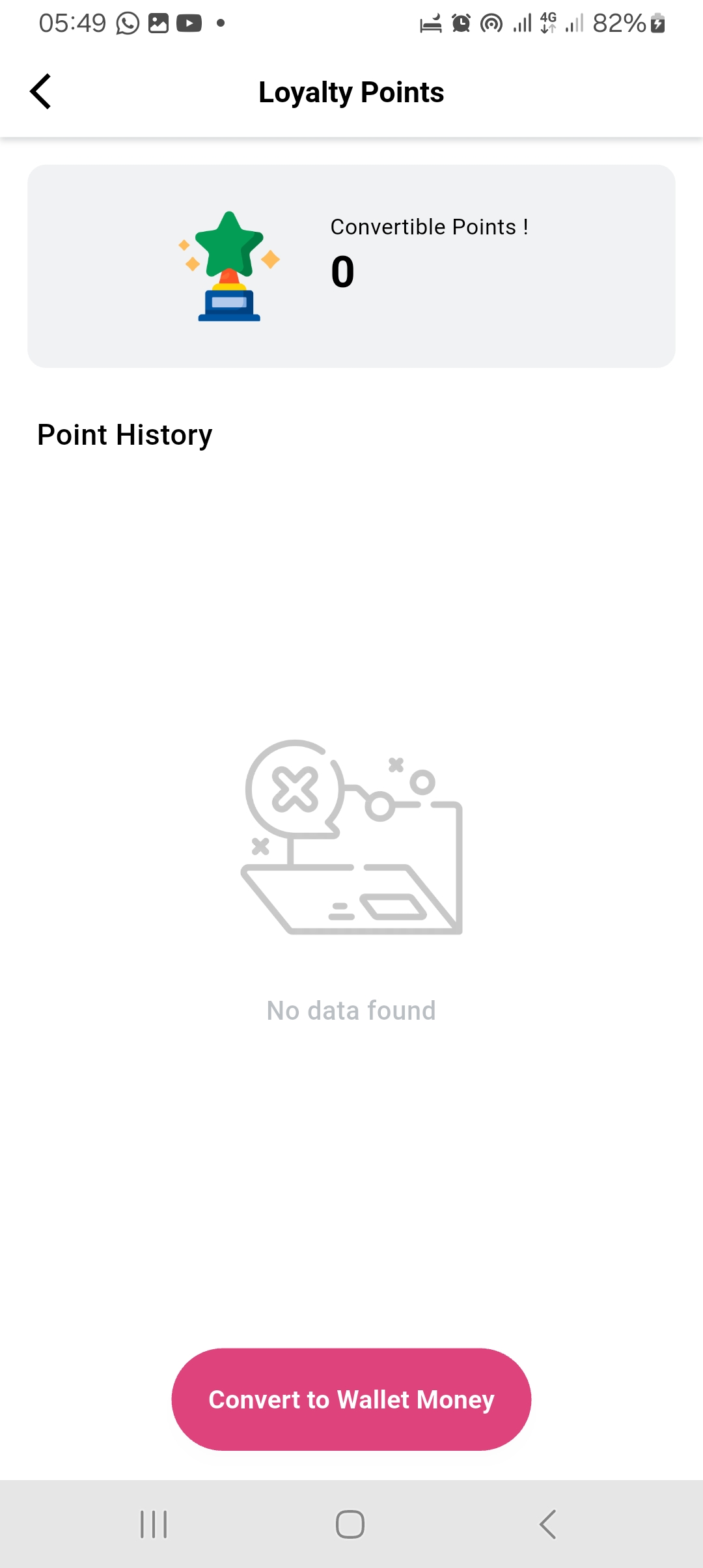 Screenshot showing how to use loyalty points on the 2Snappy customer app