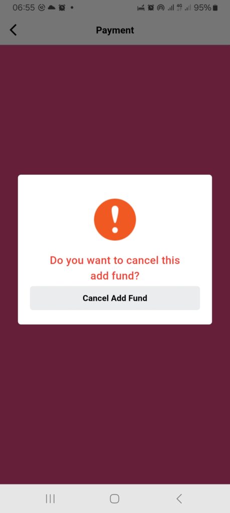 A screenshot showing how to cancel an order on the 2Snappy customer app